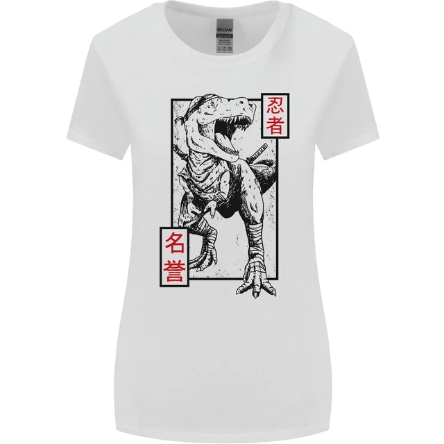 Japanese T-Rex Ninja MMA Mixed Martial Arts Womens Wider Cut T-Shirt