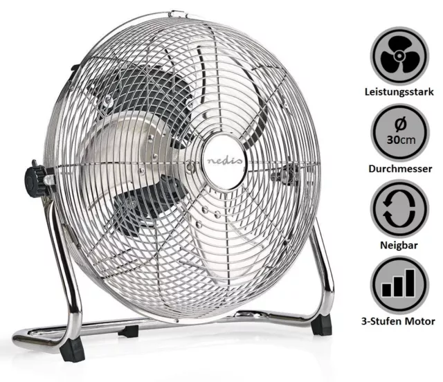 Bodenventilator A169 Windmaschine Standventilator Großer Metall Ventilator Rund