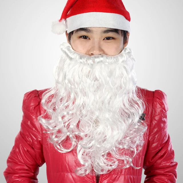 Parrucca cosplay Babbo Natale falso outfit barba decorazioni vecchi