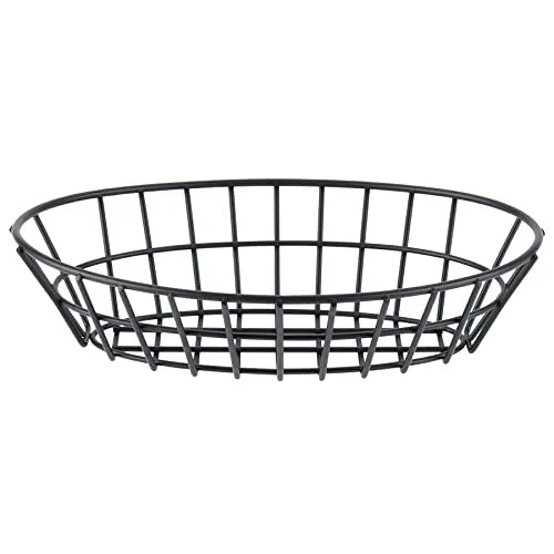 G.E.T. 4-30144 9.75" x 6.25" Oval Basket 2.25" Clipper Mill Iron Powder Coated