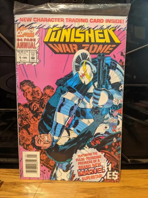 PUNISHER WAR ZONE ANNUAL #1 (1993) Newsstand sealed w/ trading card NM 1st  App