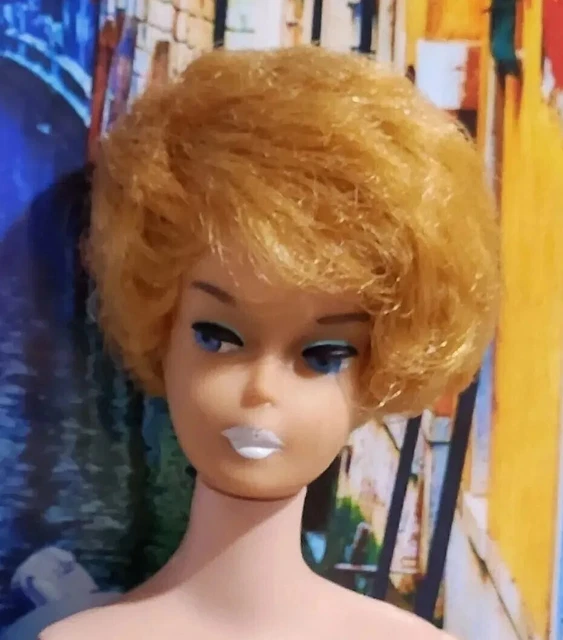 VINTAGE HTF White Ginger Bubble Cut Barbie Tight Bouffant Hair