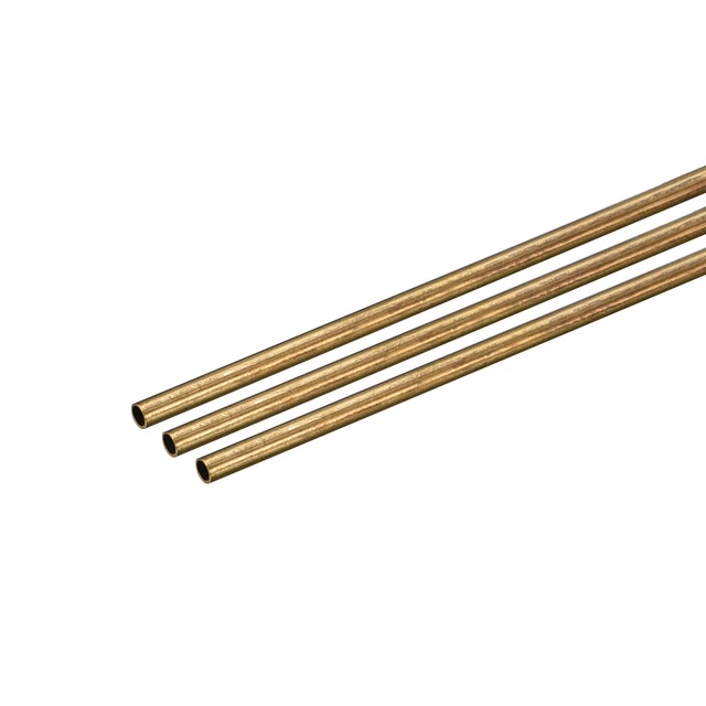 Tubo rotondo ottone 2 mm OD 0,2 mm spessore parete 250 mm lunghezza tubo 3 pezzi
