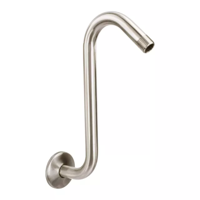 Shower Head Extension Arm with Flange,10.5 Inch High-Rise Curved S Shaped Des...