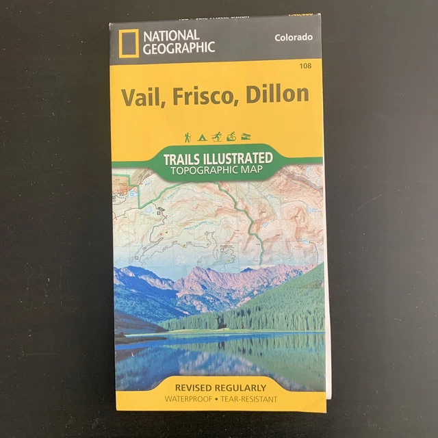 National Geographic Trails Illustrated CO Colo Vail, Frisco, Dillon Topo Map 108