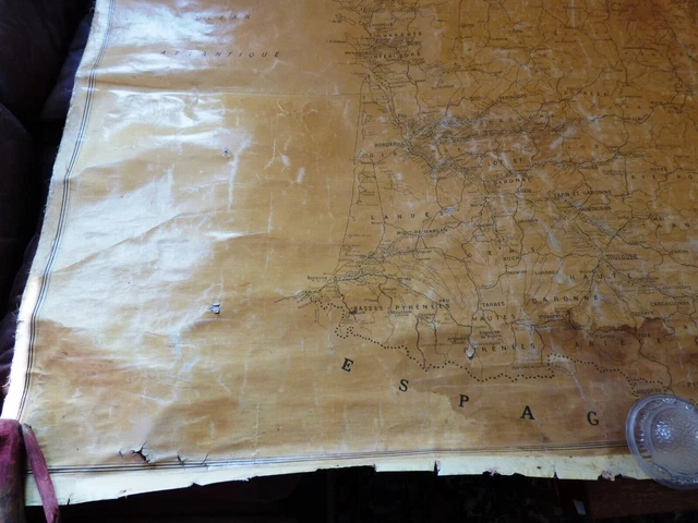 TRES GRANDE CARTE des CANAUX FRANCE BELGIQUE GIRARD BARRERE 1920