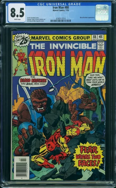Iron Man #88 CGC 8.5 White Pages Marvel 7/1976 Blood Brothers app