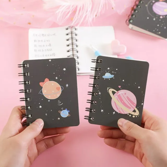 1pc Mini Portable Coil Notepad Dream Planet Diary Notebook School Office Supply
