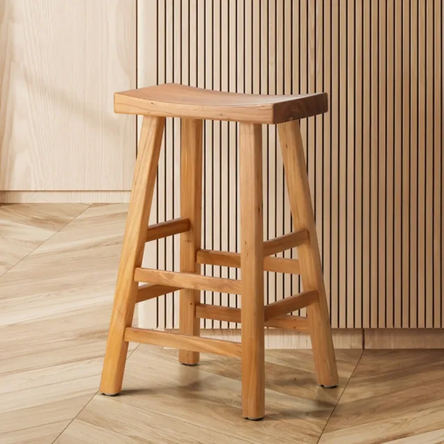 Oikiture Bar Stools Kitchen Stool Wooden Counter Chairs Barstools Natural