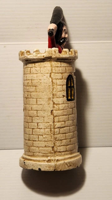 Cast Iron Mechanical Bank Giant Castle Tower Defends Coin Slot John Harper & Co. 5