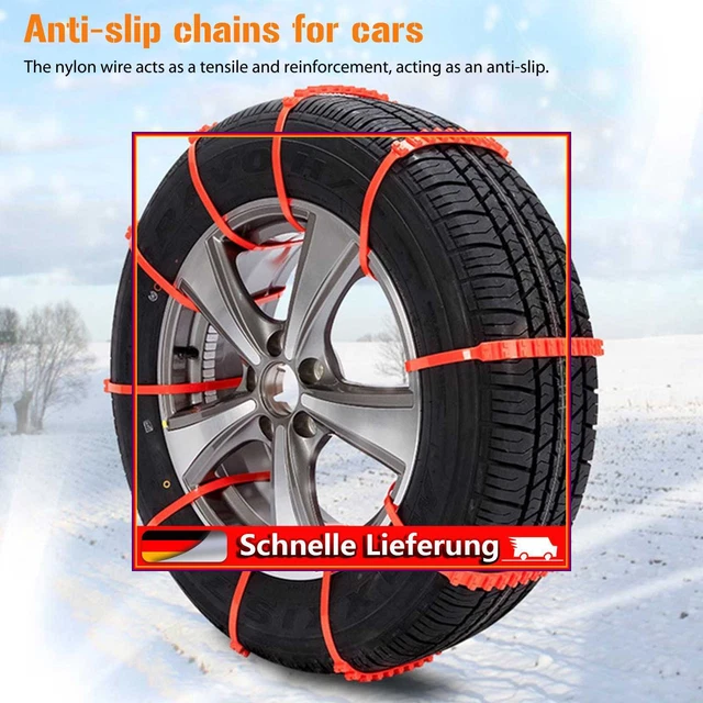 Cadenas universales de estilo coche, neumáticos de bicicleta SUV ajustables de nailon, cadena de nieve (