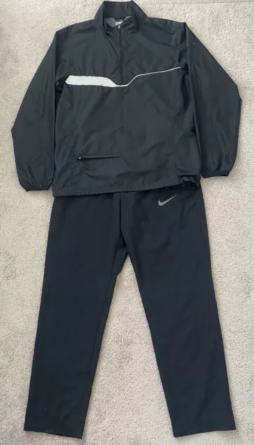 Nike Windbreaker Running Tracksuit Jacket Pants Black Men’s Size Large