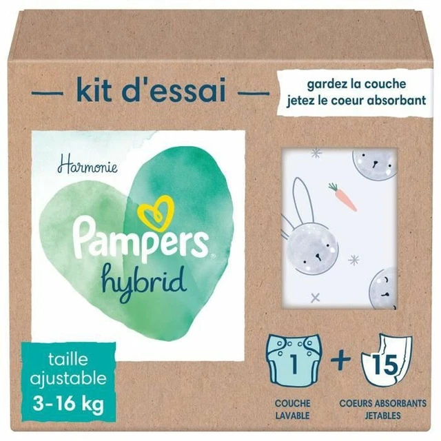 Couches Pampers Hybrid Washable Lavable 25 Unités