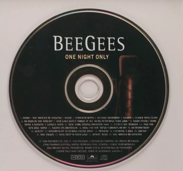 One Night Only - Bee Gees (CD, 1999) - Disc Only