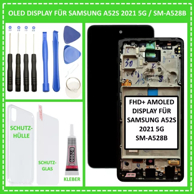 AMOLED Display für Samsung A52s 2021 5G SM-A528B LCD FHD Bildschirm Touch Screen