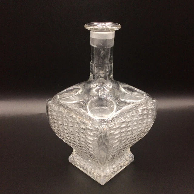 Bouteille verre soufflé moulé formant Panier liqueur ateliers Legras début XXème