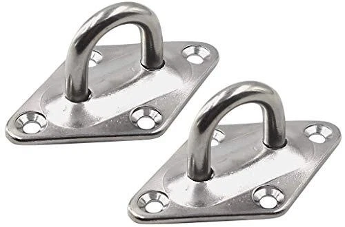 Heavy Duty M6 Ceiling Hook Diamond Pad Eye Plate, 304 Stainless Steel and Bla...