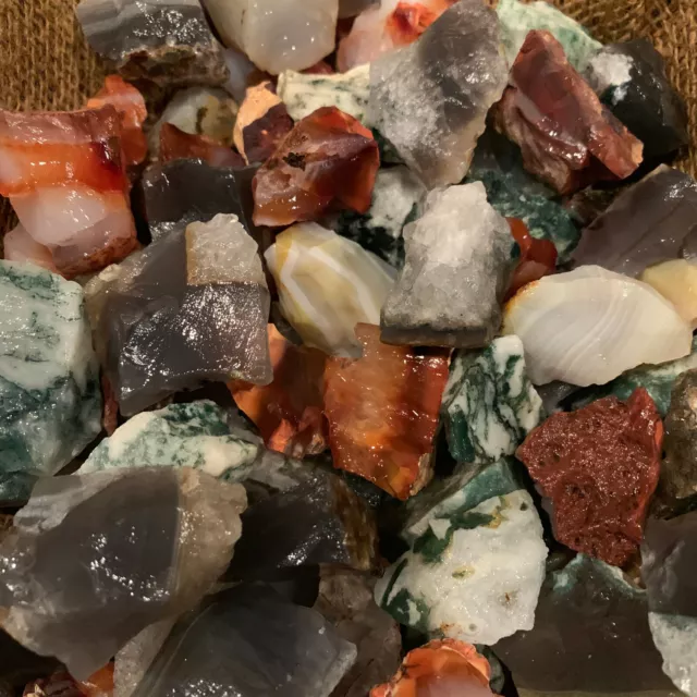 2000 Carat Lots of Unsearched Natural MIXED Agate Rough+ A FREE Faceted gemstone