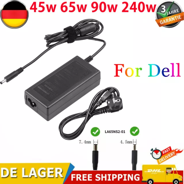 90W 65W 45W AC Adapter Ladegerät Netzteil Ladekabel für Dell Laptop Notebook DE