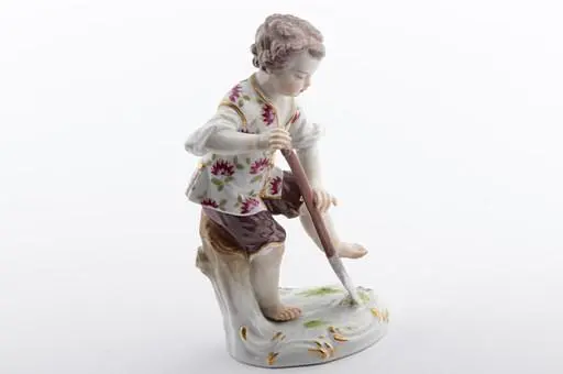 Meissen figure gardener boy spade knauf time 1st Choice of 1880 Mold No. 12 Porcelain*n