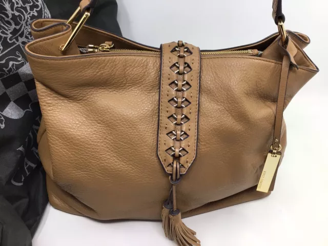 Vince Camuto MOCHA CARAMEL Leather Shoulder Bag Purse Preowned Style VC-ANGEL-HO