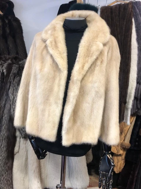 Giacca di Visone Nerz Pelliccia Cappotto Norka 40-42