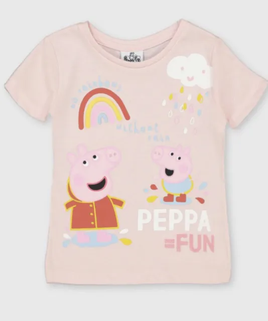 TU Peppa Pig Pink Rainbow T shirt 4-5 Years New