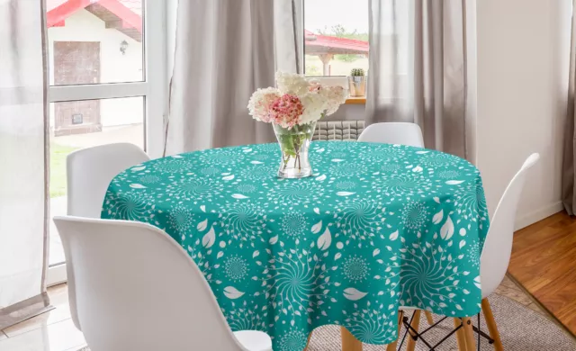 Turquoise Nappe Ronde Et les points Vintage pédoncules