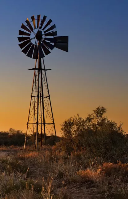 AUSTRALIA  WINDMILL  LANDSCAPE CANVAS art PHOTO PRINT BUSH SUNSET