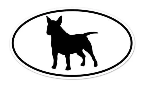 Miniature Bull Terrier Minibull Dog Breed Shape Oval car window bumper vinyl sti