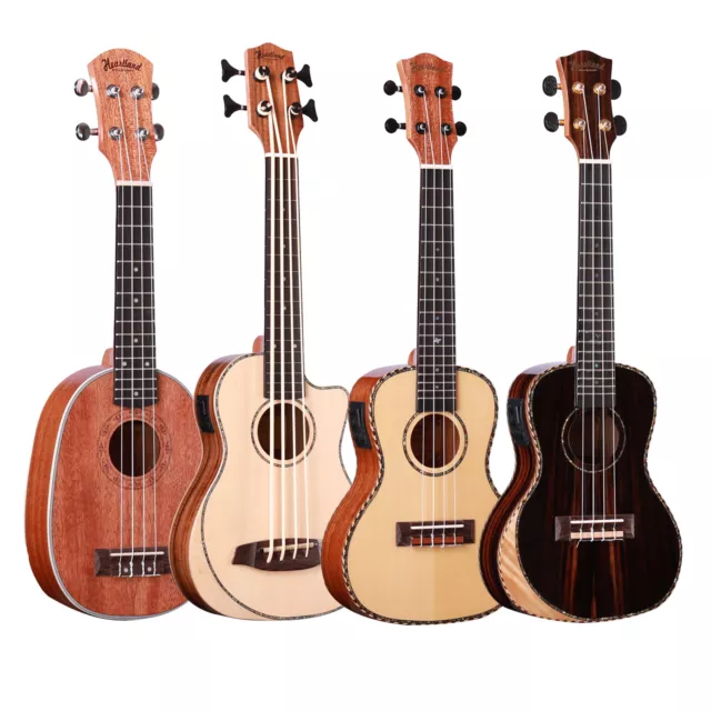 New Muzikkon Heartland Ukulele with EQ, Soprano, Concert & Tenor Ukulele Solid
