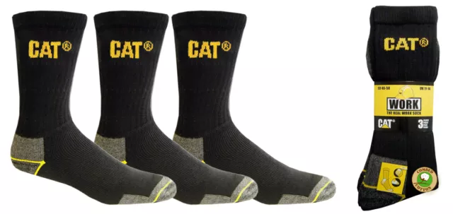 Chaussette caterpillar pour homme en lot de 3 pointure 41/45 en noir ou gris 2