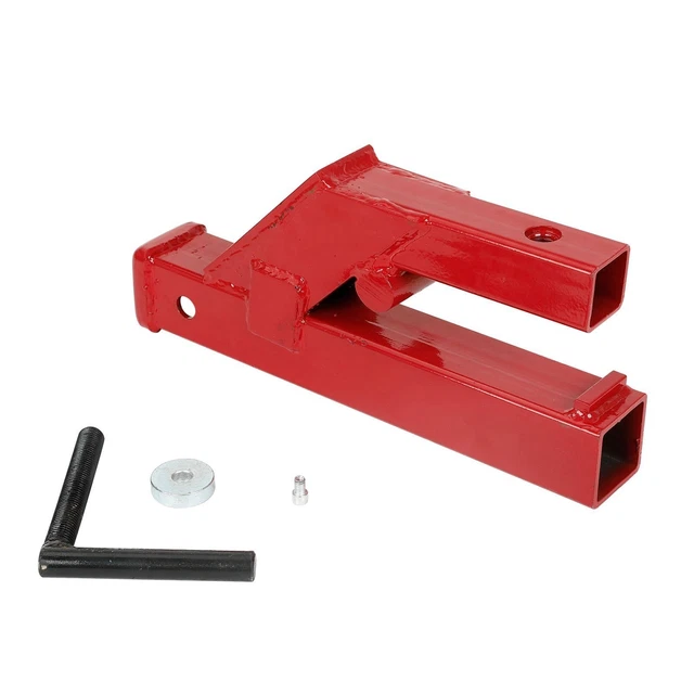 Red Clamp On Trailer Hitch 2" Ball Mount Receiver Deere Bobcat Tractor Bucket