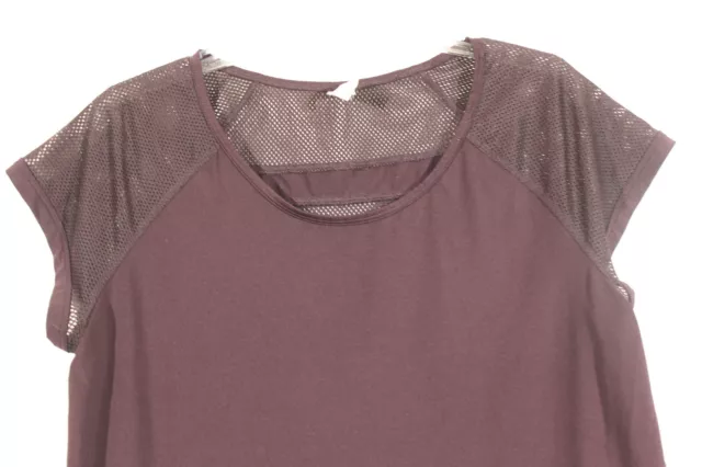 Champion Shirt Size Large Purple Violet Mesh Short Sleeve Athletic Women