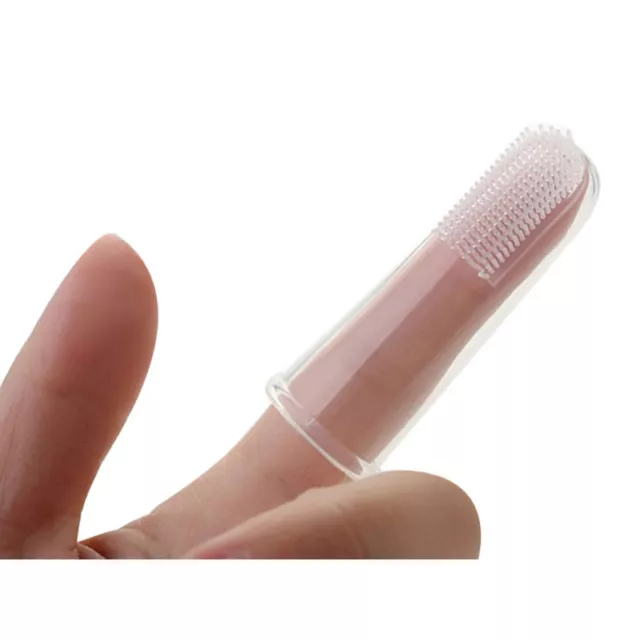 1Pc Super Soft Pet Finger Toothbrush Cat Dog Brush BadBreath Teeth Care Cleaning