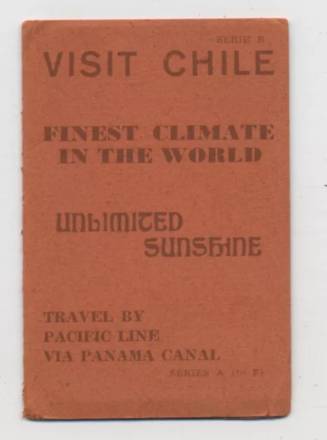 Visit Chile by Pacific Line via Panama Canal Vintage Multi View Card C5