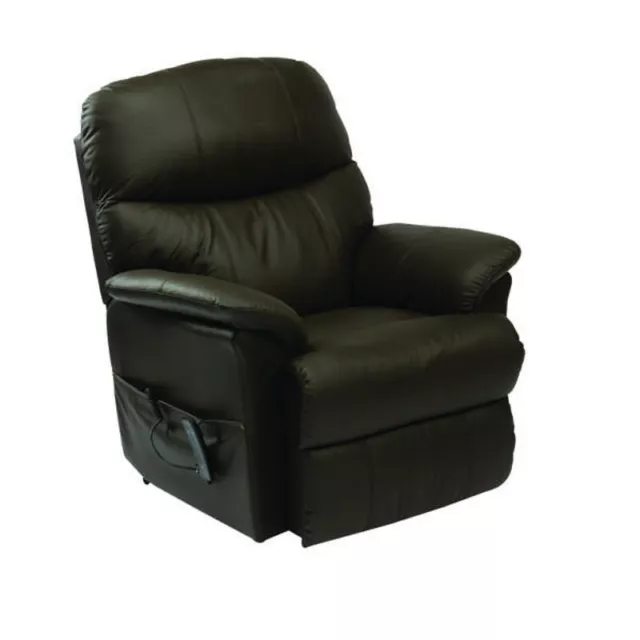 Lars Dual Motor Buffalo Leather Electric Riser Recliner Arm Chair - Black 2