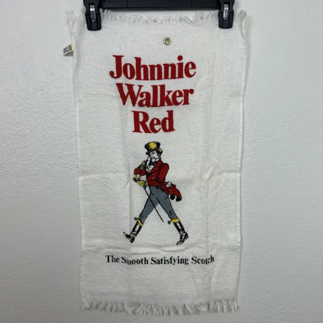 Johnnie Walker Red Scotch Whiskey Advertising Bar Towel by FMC Mid Century