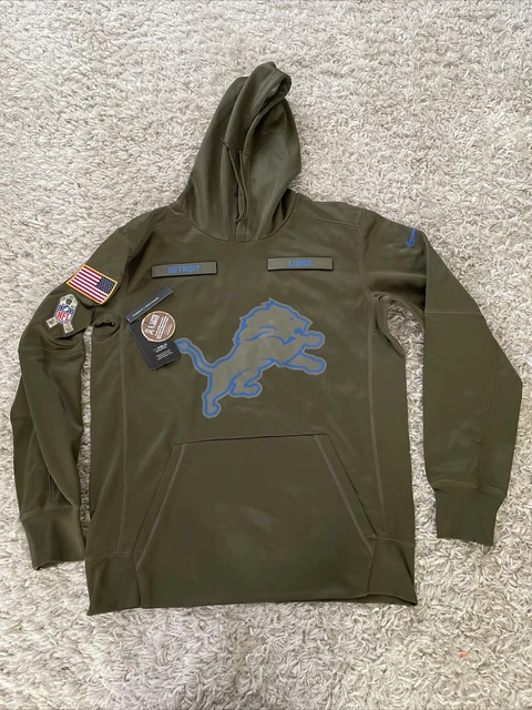 Nike NFL Detroit Lions Green Hoodie Mens Medium Salute to Service Military NWT