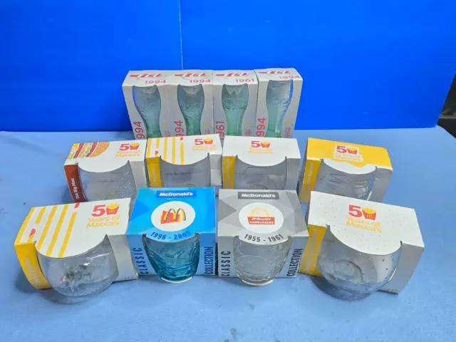 McDonalds Coca Cola 2015 Collection and 5 years of Maccas Glasses 12 in total