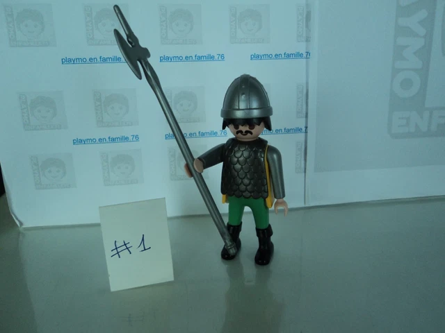 PLAYMOBIL Vintage Médiéval 1993 – Set 3666 : Chevalier, Garde, Charrette, Château