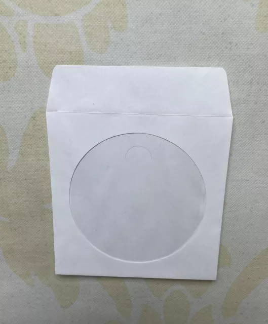 400  CD and DVD White Paper Sleeve Envelope with Flap and Clear Window