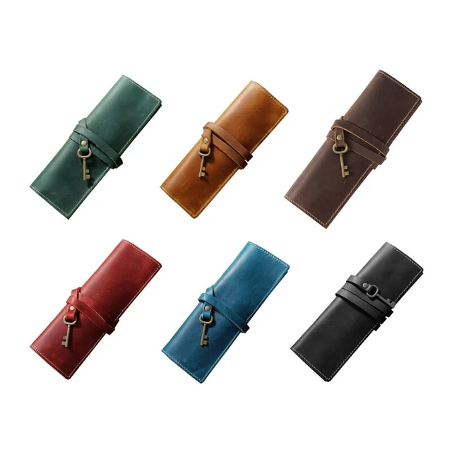 Multi-functional Pencil Roll Bag Leather Pencil Wrap Bag Pen Holder for Artists