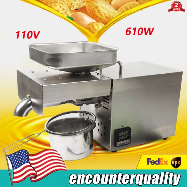 610W Commercial Oil Press Machines Automatic Oil Extractor Peanut Coconut 110V