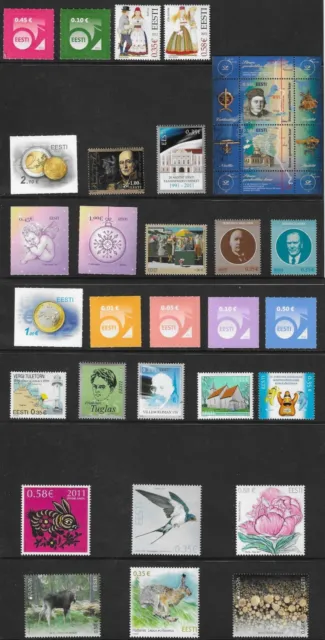 Estonia Estland Republic Complete Official Mint MNH Stamps + Sheet Year Set 2011