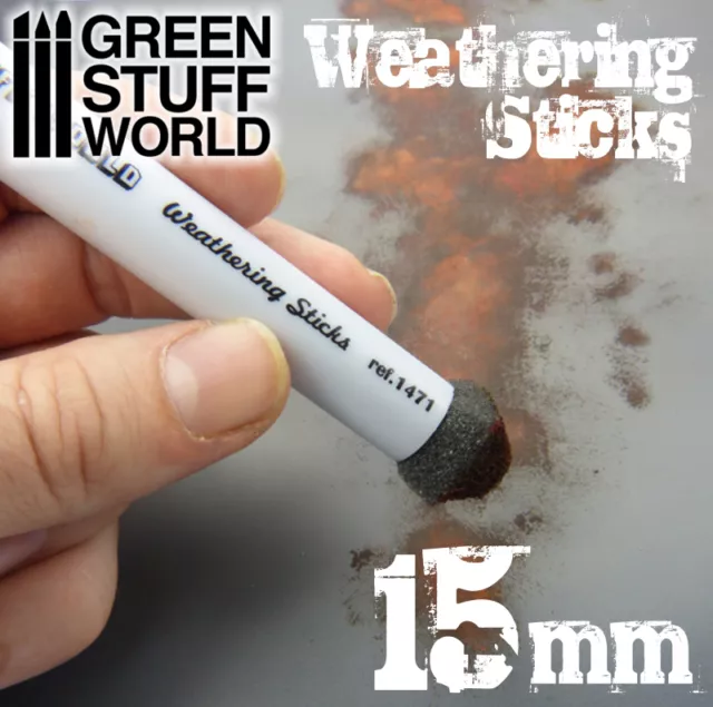 Weathering Brushes 15mm - Sponge for Oxide, Mud, Aging Effects - Paint Pigment 2