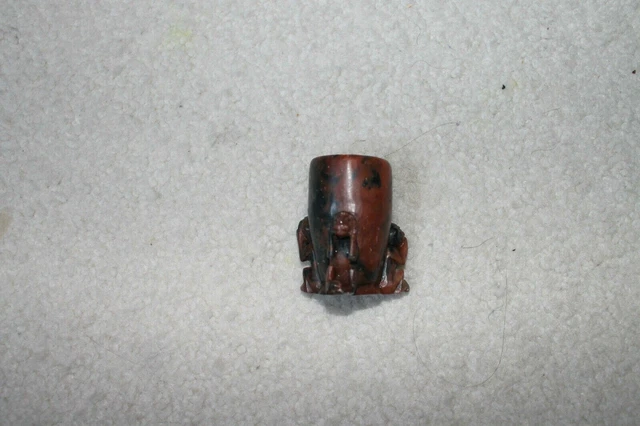 Antique soapstone monkey small cup 2-1/2"H x 1-3/8"D