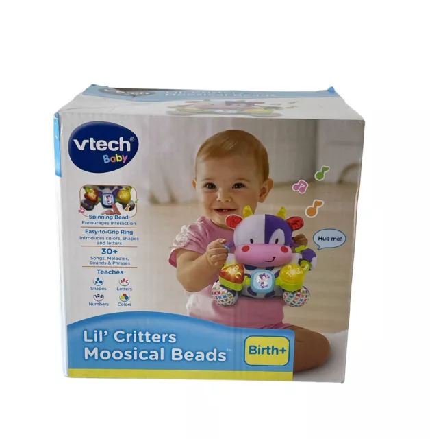 VTech Lil' Critters Moosical Beads, Plush Cow, Musical Baby Toy Brand New