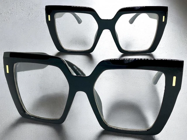 Gran Tamaño Exajerado Retro Nerd Geek Lente Transparente Gafas Enorme