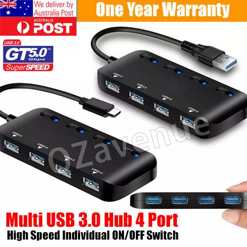 Multi USB / type c usb 3.0 Hub 4 Port adapter Expansion Splitter PC macbook pro